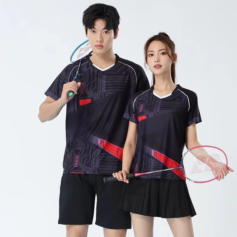 Badminton Jersey - เสื้อยืดแบดมินตันผู้ชาย แห้งเร็ว เสื้อเทนนิสผ้าตาข่าย ระบายอากาศ เสื้อกีฬาฝึกซ้อม โพลีเอสเตอร์