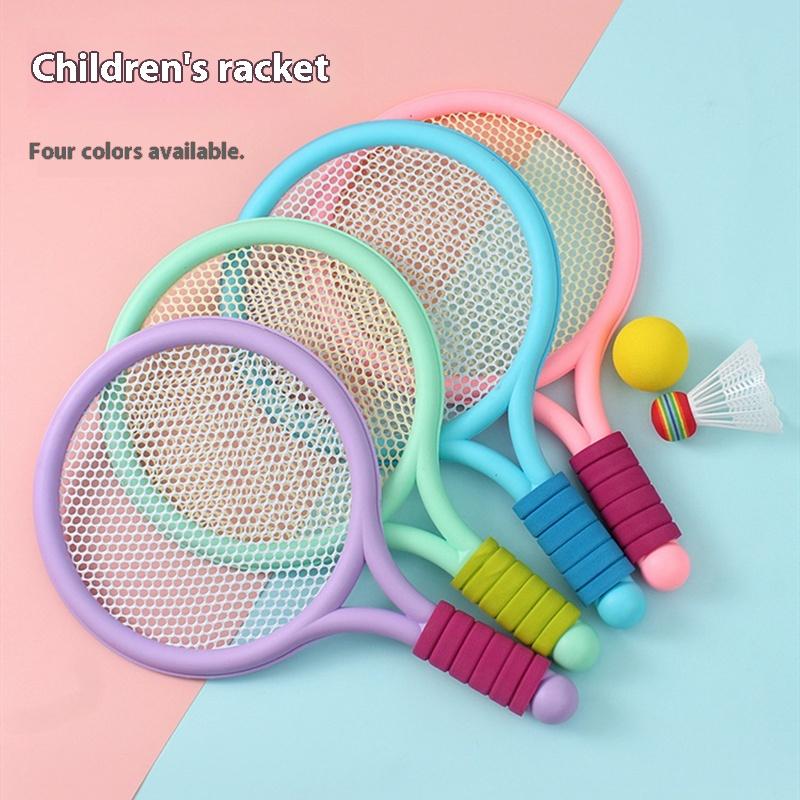 Badminton Kids - 1 ชุดไม้เทนนิสน้ำหนักเบาสำหรับเด็ก ไม้แบดมินตัน ชุดไม้แบดมินตันสำหรับเด็ก ของเล่นแบบโต้ตอบระหว่างพ่อแม่และลูกสำหรับเด็ก