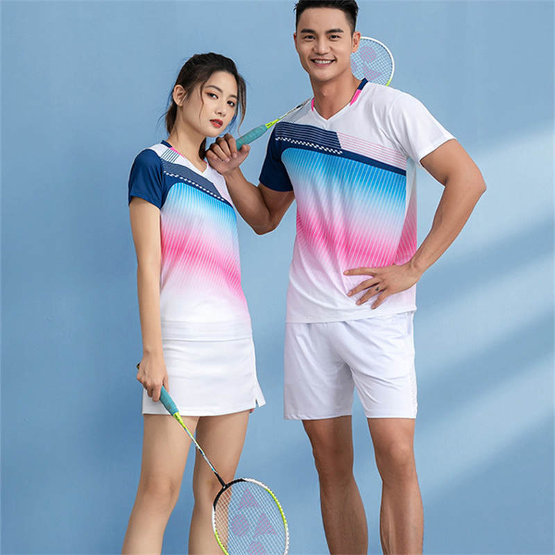 Badminton Jersey - แบดมินตันเสื้อและกางเกงขาสั้นผู้ชาย & ผู้หญิงขนเสื้อกระโปรงเทนนิสแบดมินตันการฝึกอบรมชุดชุดออกกำลังกายแขนสั้นกีฬา