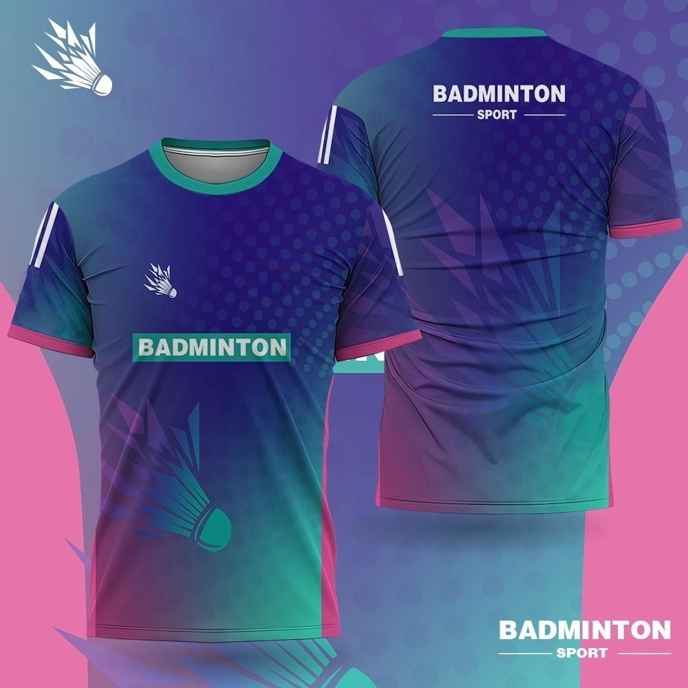 เสื้อแบดมินตันผู้ชายลายไล่สีพิ - Badminton Jersey บทวิจารณ์และราคา