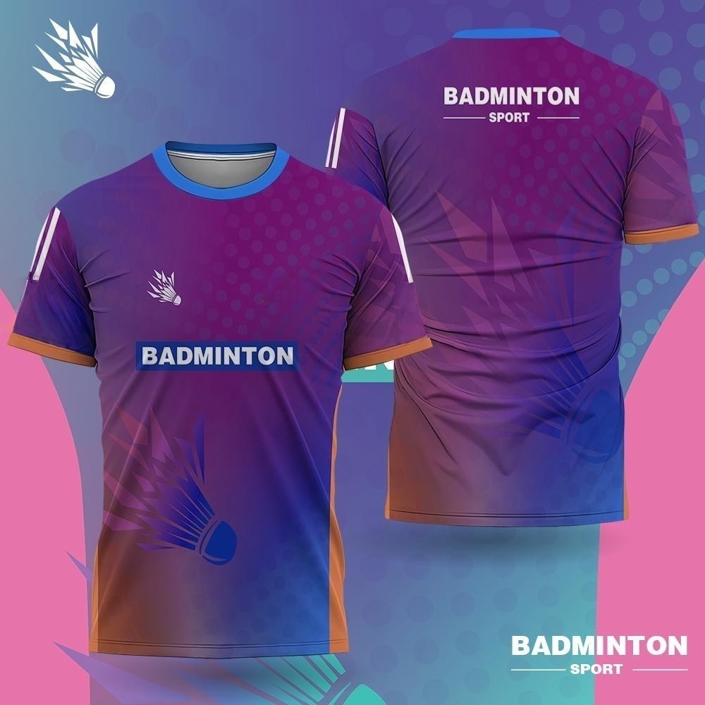 เสื้อแบดมินตันผู้ชายลายไล่สีพิ - Badminton Jersey บทวิจารณ์และราคา